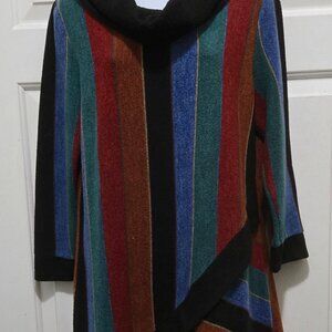 Coco Bianco Quarter Sleeve Cowl Neck Tunic Top Cold Weather Fashion Clothing EUC